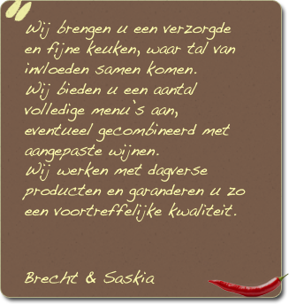 Over onze menu's